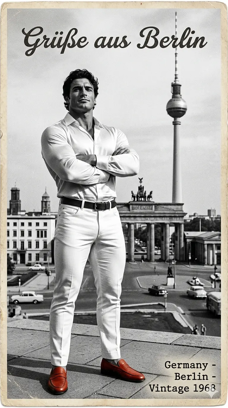 "Hombre gay atractivo viajando por el mundo. "BERLIN
